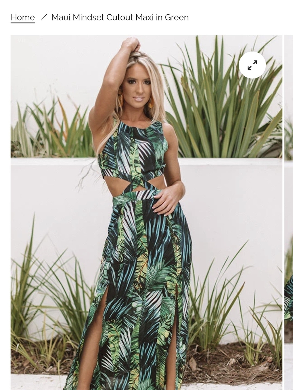 Impressions Cutout Maxi Dress in Green